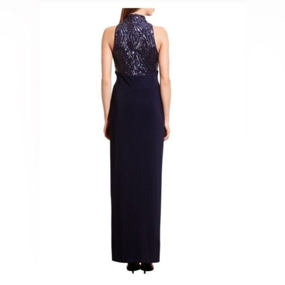 NEW Ralph Lauren blue navy Maxi dress sequin formal gown - Picture 3 of 6
